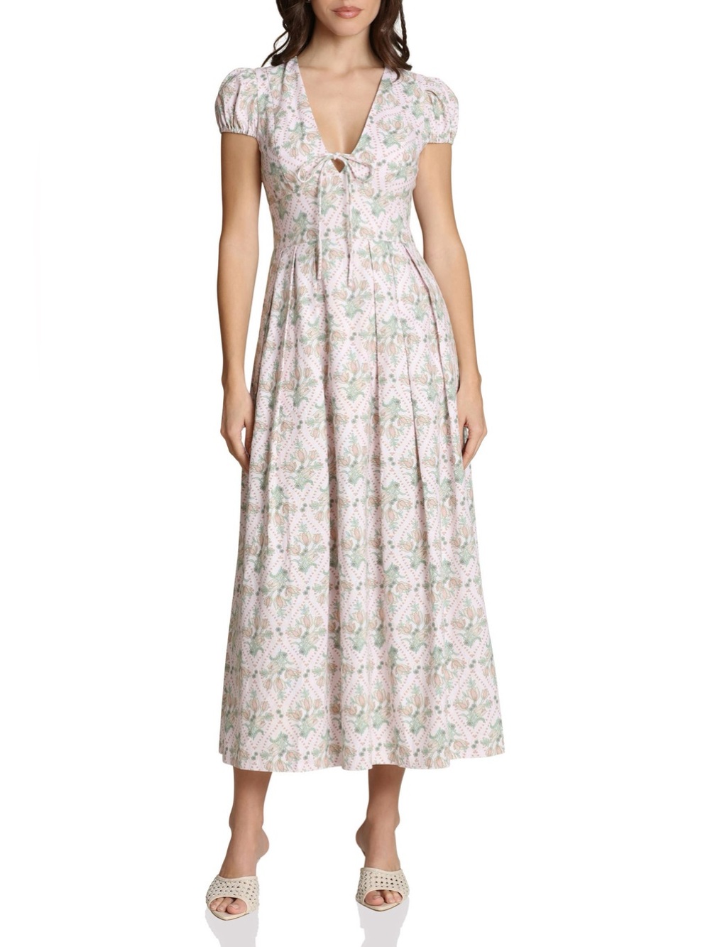 NWT Avec Les Filles Fit & Flare Linen Blend Maxi Dress size 6